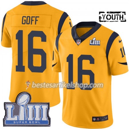 Kinder Los Angeles Rams Trikot Jared Goff 16 Nike Gold 2019 Super Bowl LIII